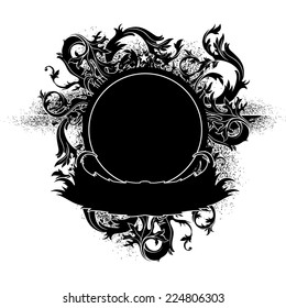 ornate decorative art label