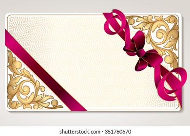 Ornate decorative blank with bow