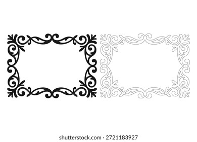 Ornate decorative borders set vector
