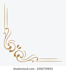 Ornate decorative corner design in gold on a neutral background.