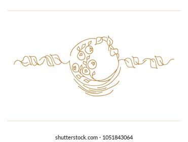 Ornate decorative element. Hand drawn golden page decoration.