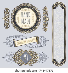 Ornate decorative emblem and design elements