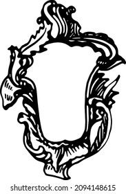 Ornate dekorative Rahmen Vektorgrafik Retro Vintage monochromatische Illustration