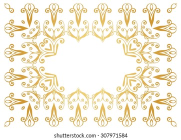 Ornate decorative frame in Victorian style.Template frame for greeting card and wedding invitation.You can place your text in the empty frame.