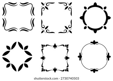 Quadros decorativos ornamentados e bordas florescem