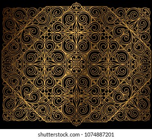 Ornate decorative golden vintage background