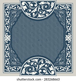 Ornate decorative monochrome vintage blank