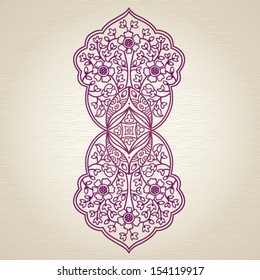 Ornate decorative pattern, ornament in east style. It can be used for decorating of invitations, greeting cards, decoration for bags and at tattoo creation.