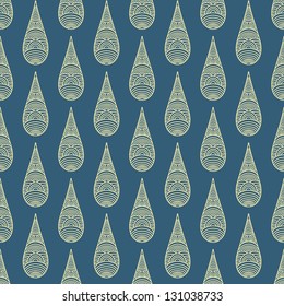 ornate decorative raindrops seamless pattern