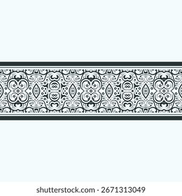 Ornate decorativo repetitivo étnico borda projeto elemento plano de fundo ilustração
