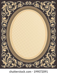Ornate decorative retro oval frame