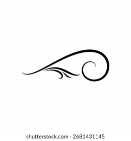 Ornate, decorative scroll design, elegant black lines on white background.