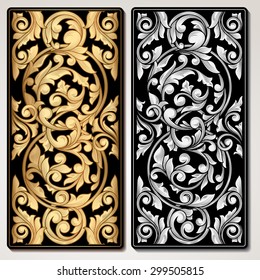 Ornate decorative vintage panel