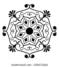 Ornate design element, embroidery design concept 