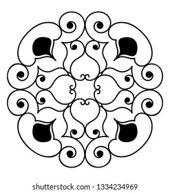 Ornate design element, embroidery design concept 