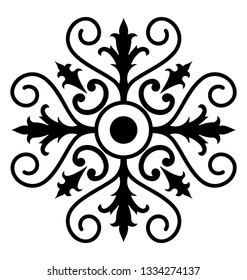Ornate design element, embroidery design concept 
