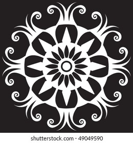elemento de diseño ornamental, decoración vectorial floral