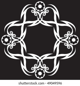 ornate design element, vector floral decoration