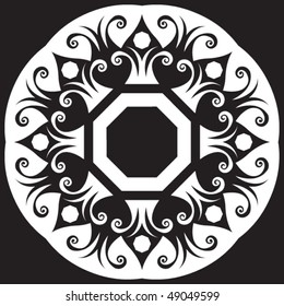 ornate design element, vector floral decoration