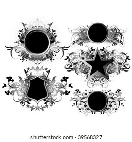 ornate detailed shields