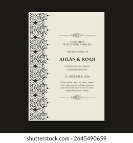 Ornate Detailed Wedding Invitation Elegant Celebration Invitation Card Design