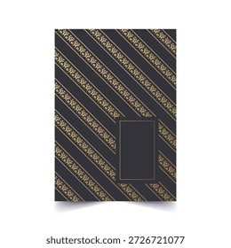 Ornate Diagonal Striped Ornament Pattern for Book Cover Template Design