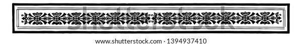 Ornate Divider have simple\
decorative pattern vintage line drawing or engraving\
illustration.