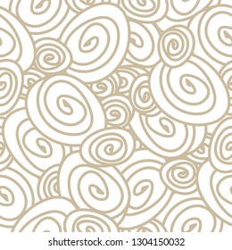 Ornate doodle pattern, spiral, spring, lamb, swirl, rich, colorful, seamless vector background.
