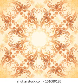 Ornate doodle vector seamless pattern in mehndi style