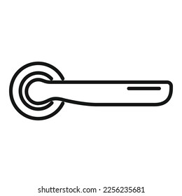 Ornate door handle icon outline vector. Knob lock. Metal front