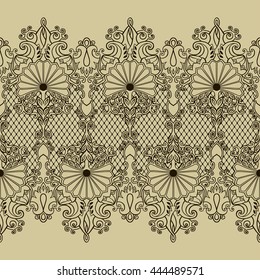 Ornate double lace ribbon. Vector seamless background. Can be used for your design of lingerie, greeting cards, wedding invitations, jewelry and other