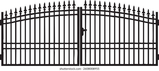 Ornate Double Metal Gates with Ornamental Top