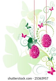 Ornate easter background with eggs