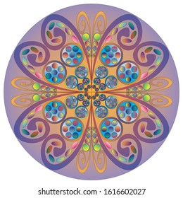 Ornate, eastern mandala. Art, round, colorful ornament 