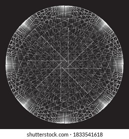Ornate, mandala oriental. Ornamento de arte, redondo, negro y blanco 