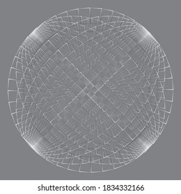 Ornate, eastern mandala. Art, round, gray and white ornament 
