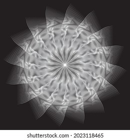 Ornate, mandala oriental. Ornamento de arte, redondo, negro y blanco 