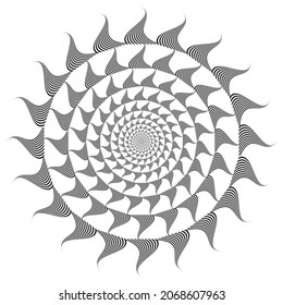 Ornate, mandala oriental. Ornamento de arte, redondo, negro y blanco 