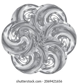 Ornate, Ostmandala. Kunst, Rund, Schwarz-Weiß-Ornament 