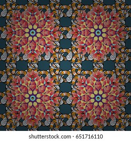 Ornate, eastern mandala with colored contour. Art, round, colorful ornament on a background.
