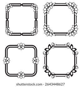 Ornate and Elegant Vintage Decorative Floral Frames Vector Set Packs
