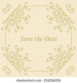 Ornate element for design, place for tex.Ornament vintage illustration for wedding invitations, greeting cards.
