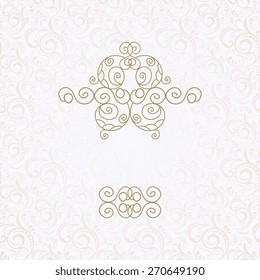 Ornate element for design, place for tex.Ornament vintage illustration for wedding invitations, greeting cards.