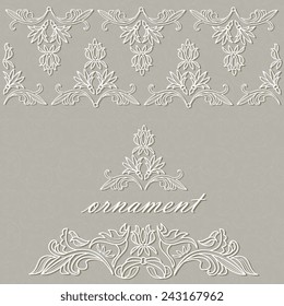 Ornate element for design, place for text. Ornamental vintage illustration for wedding invitations, greeting cards.