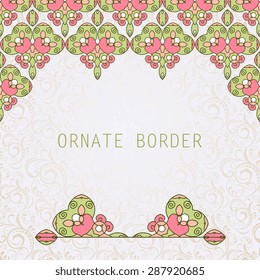 Ornate element for design, place for text. Ornamental  illustration for wedding invitations, greeting cards.