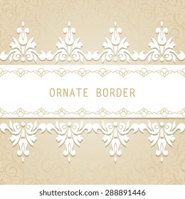Ornate element for design, place for text. Ornamental  illustration for wedding invitations, greeting cards.