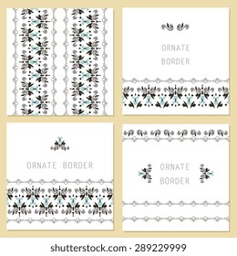 Ornate element for design, place for text. Ornamental  illustration for wedding invitations, greeting cards.
