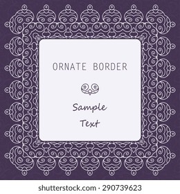 Ornate element for design, place for text. Ornamental  illustration for wedding invitations, greeting cards.