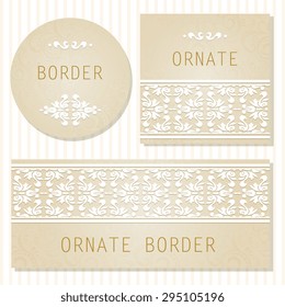 Ornate element for design, place for text. Ornamental  illustration for wedding invitations, greeting cards.