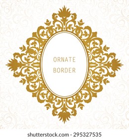 Ornate element for design, place for text. Ornamental  illustration for wedding invitations, greeting cards.